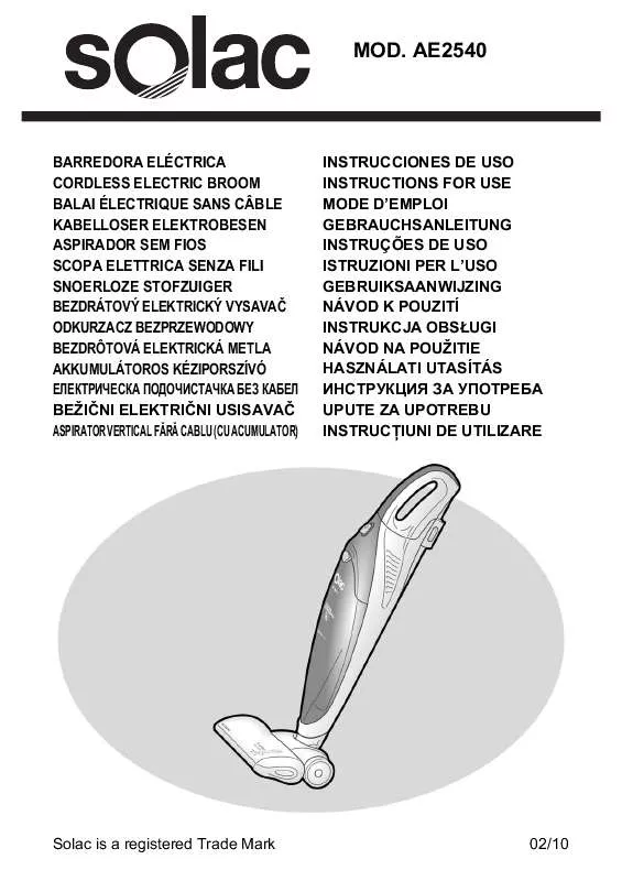 Mode d'emploi SOLAC AE2540