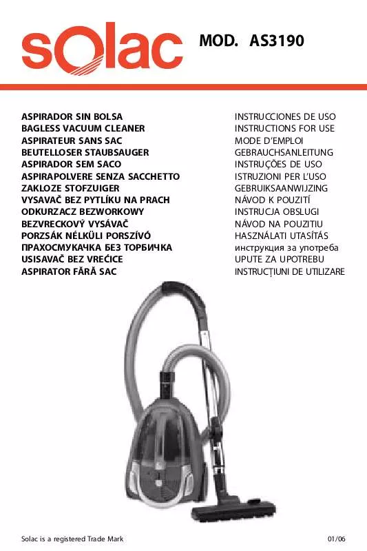 Mode d'emploi SOLAC AS3190