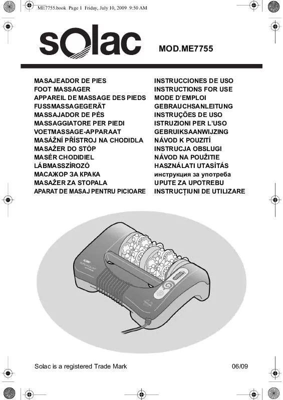 Mode d'emploi SOLAC ME7755