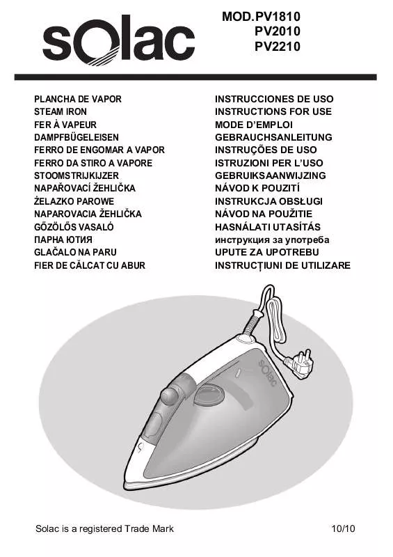 Mode d'emploi SOLAC PV1810