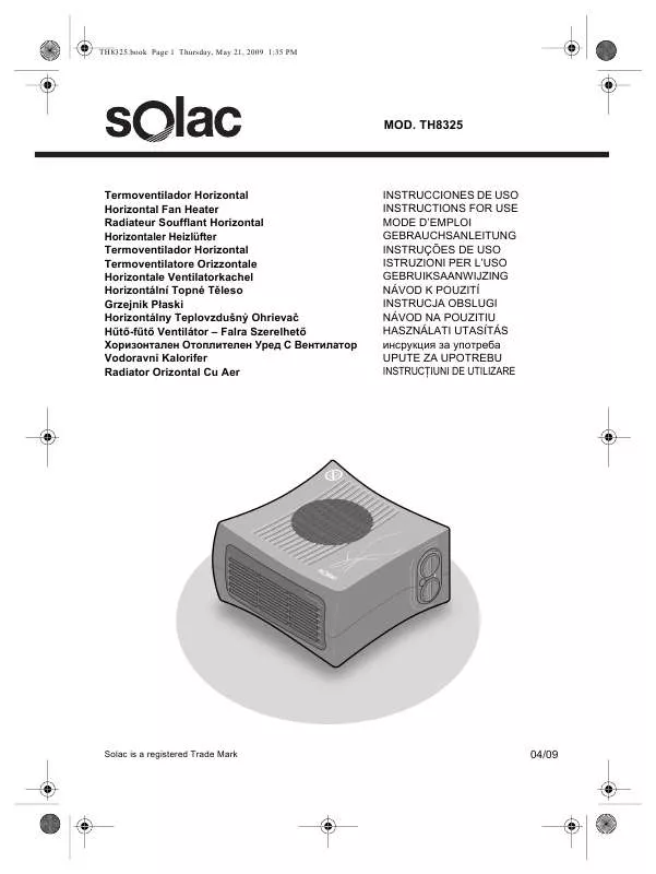 Mode d'emploi SOLAC TH8325