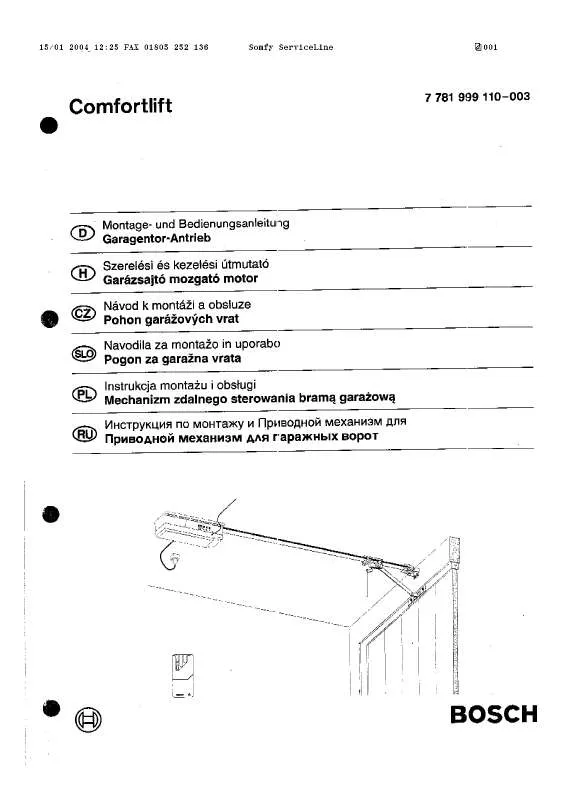 Mode d'emploi SOMFY COMFORTLIFT 110-003