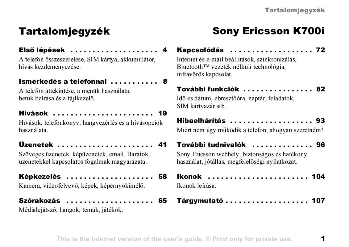 Mode d'emploi SONY ERICSSON K700I