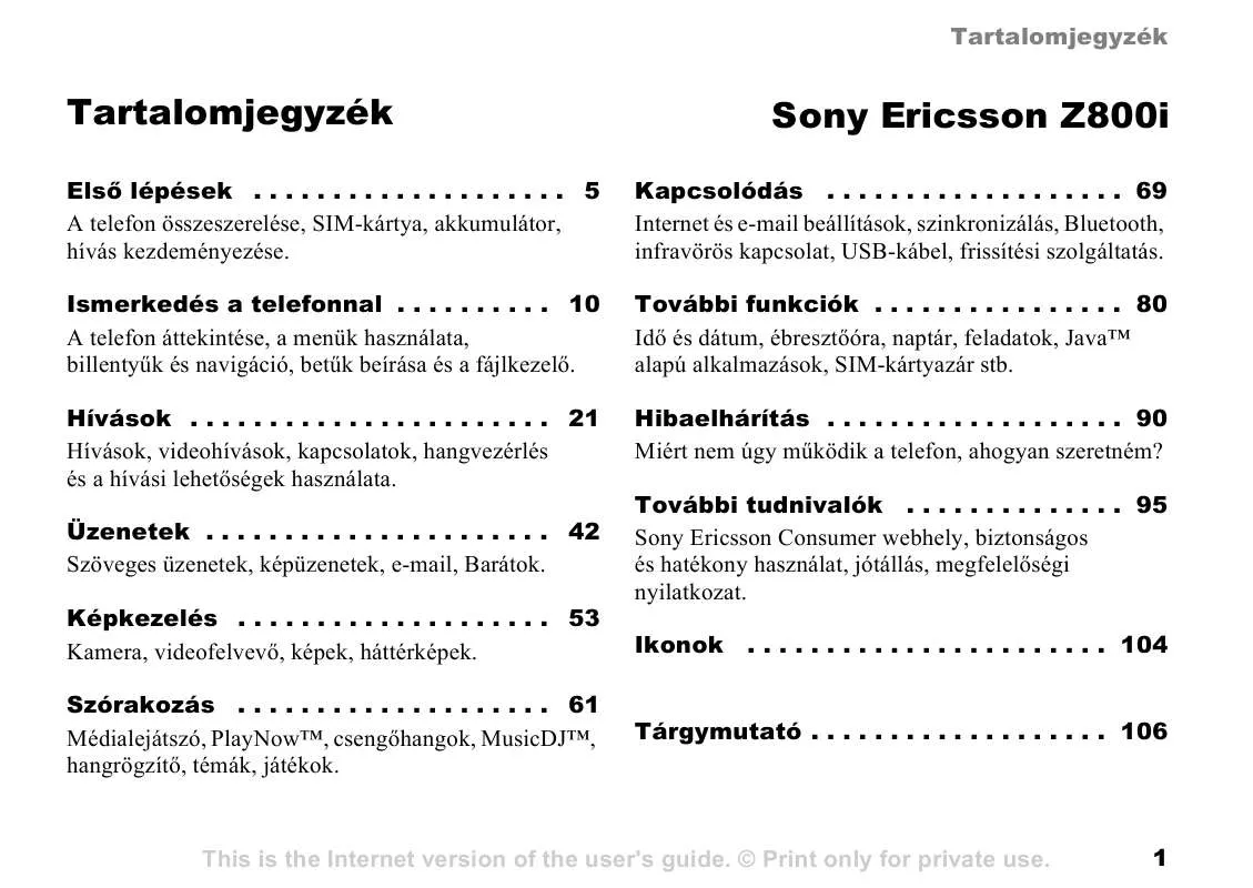 Mode d'emploi SONY ERICSSON Z800I