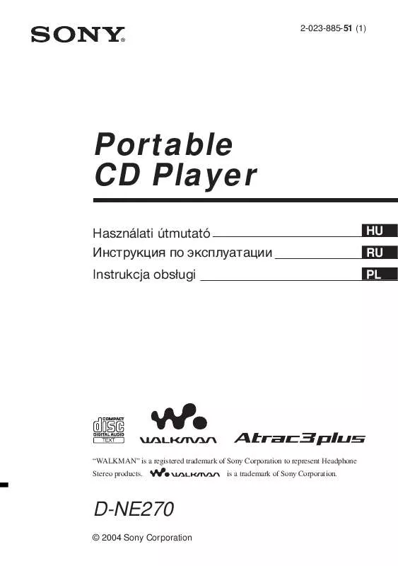 Mode d'emploi SONY D-NE270