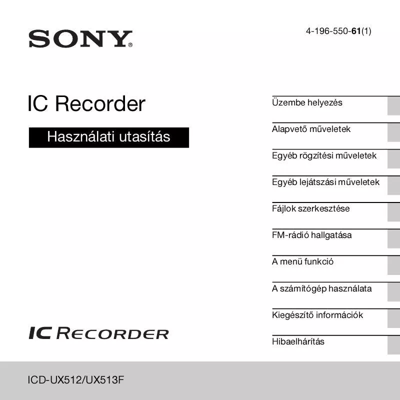 Mode d'emploi SONY ICD-UX513FW