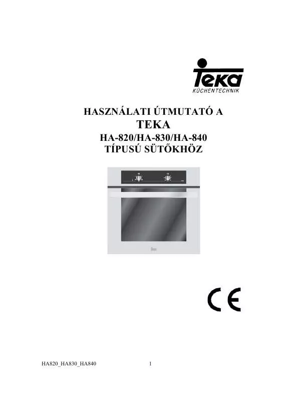 Mode d'emploi TEKA HA-830