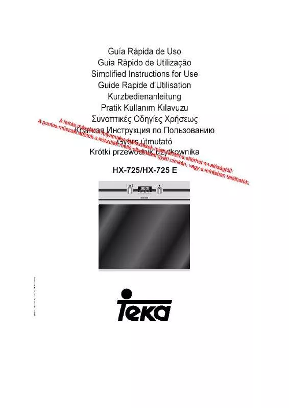 Mode d'emploi TEKA HX-725