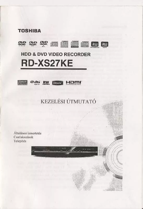 Mode d'emploi TOSHIBA RD-XS27KE