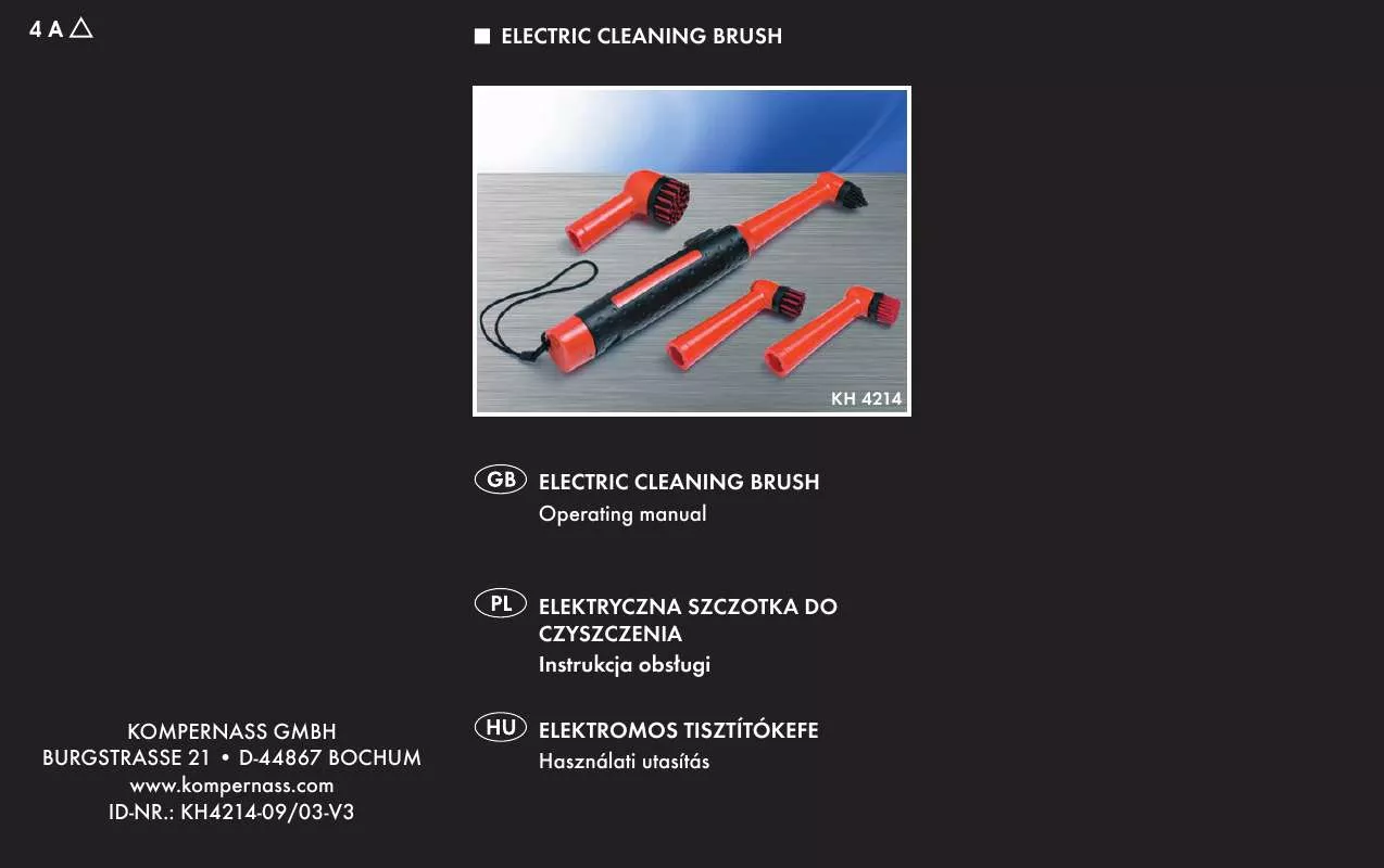 Mode d'emploi TRONIC KH 4214 ELECTRIC CLEANING BRUSH