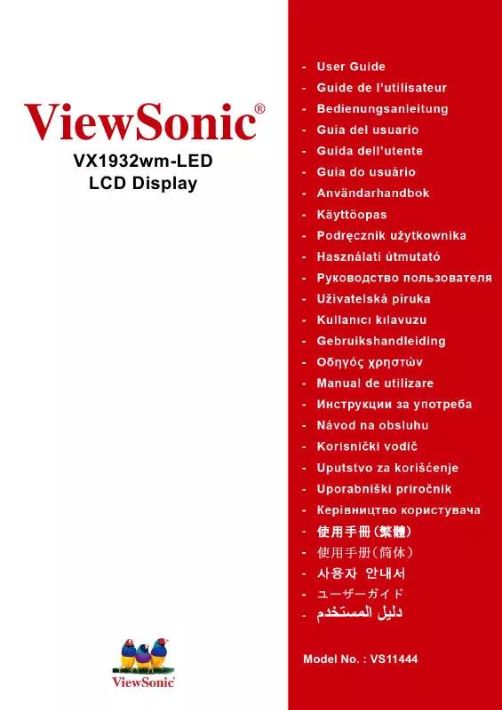 Mode d'emploi VIEWSONIC VX1932WM-LED