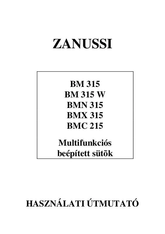 Mode d'emploi ZANUSSI BMX315