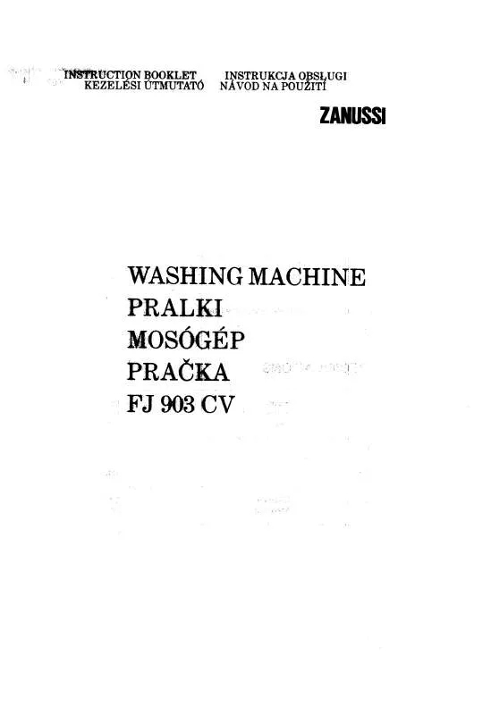 Mode d'emploi ZANUSSI FJ903CV