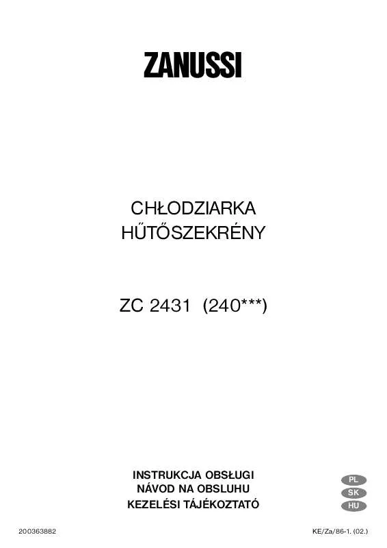 Mode d'emploi ZANUSSI ZC 2431