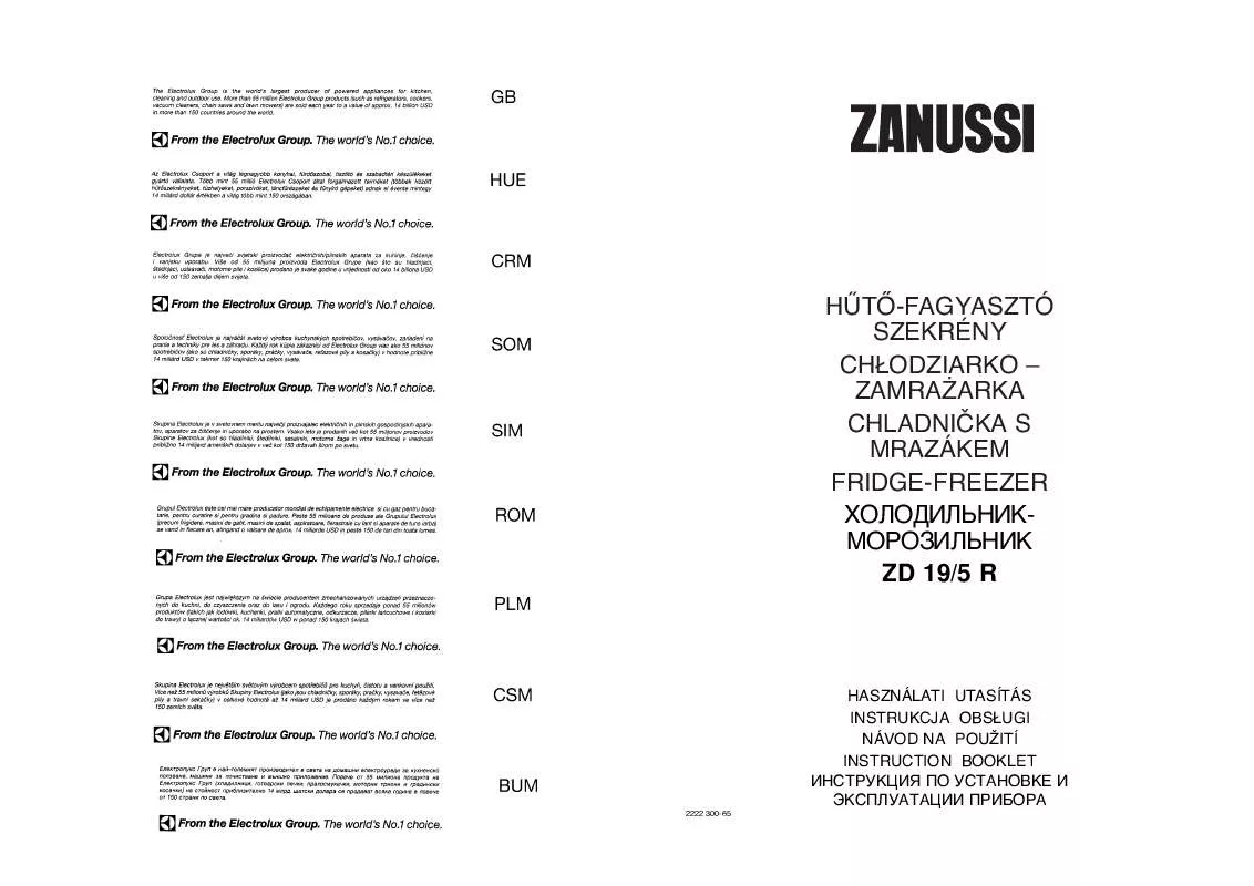 Mode d'emploi ZANUSSI ZD19/5R