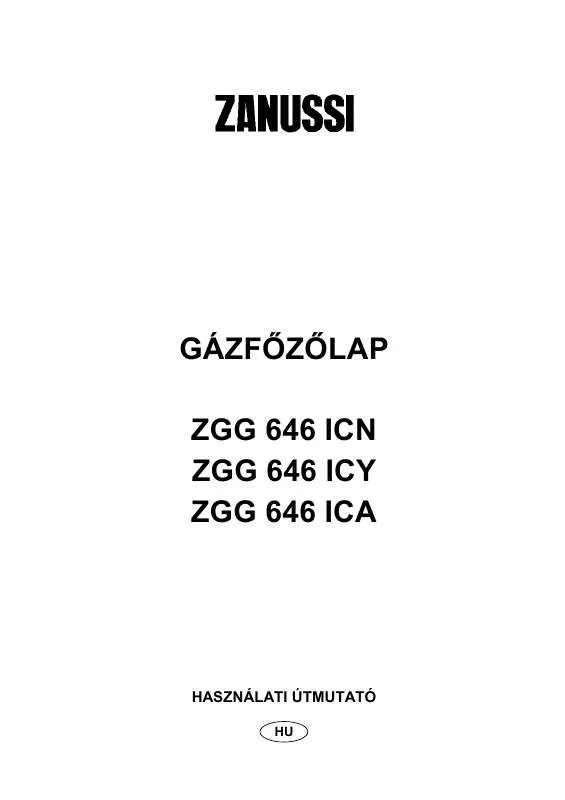 Mode d'emploi ZANUSSI ZGG646ICN