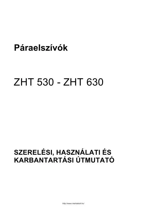 Mode d'emploi ZANUSSI ZHT 530