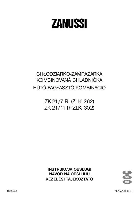 Mode d'emploi ZANUSSI ZK21/7R