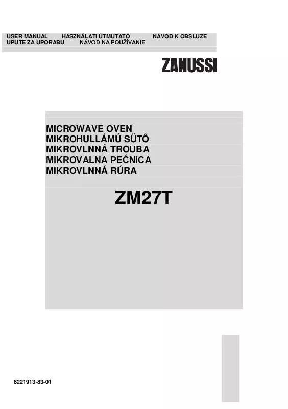 Mode d'emploi ZANUSSI ZM27T
