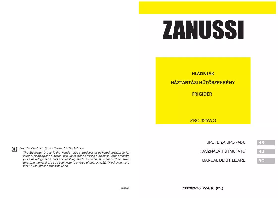 Mode d'emploi ZANUSSI ZRC325WO