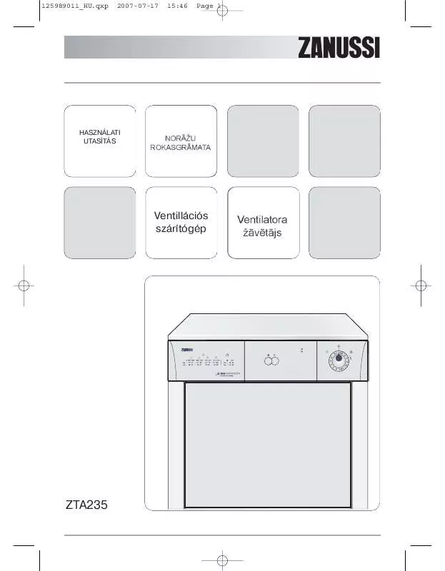 Mode d'emploi ZANUSSI ZTA235